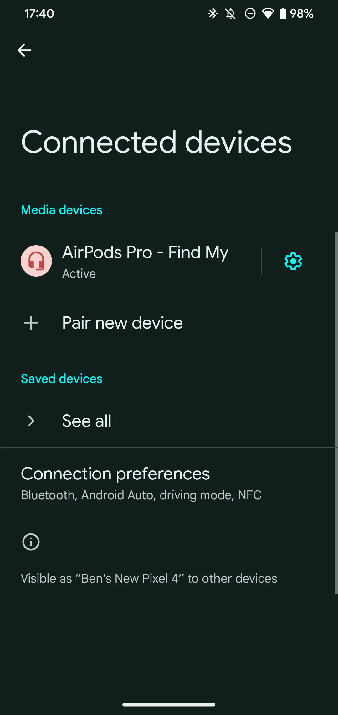 AirPods đã được kết nối thành công với điện thoại Android qua Bluetooth
