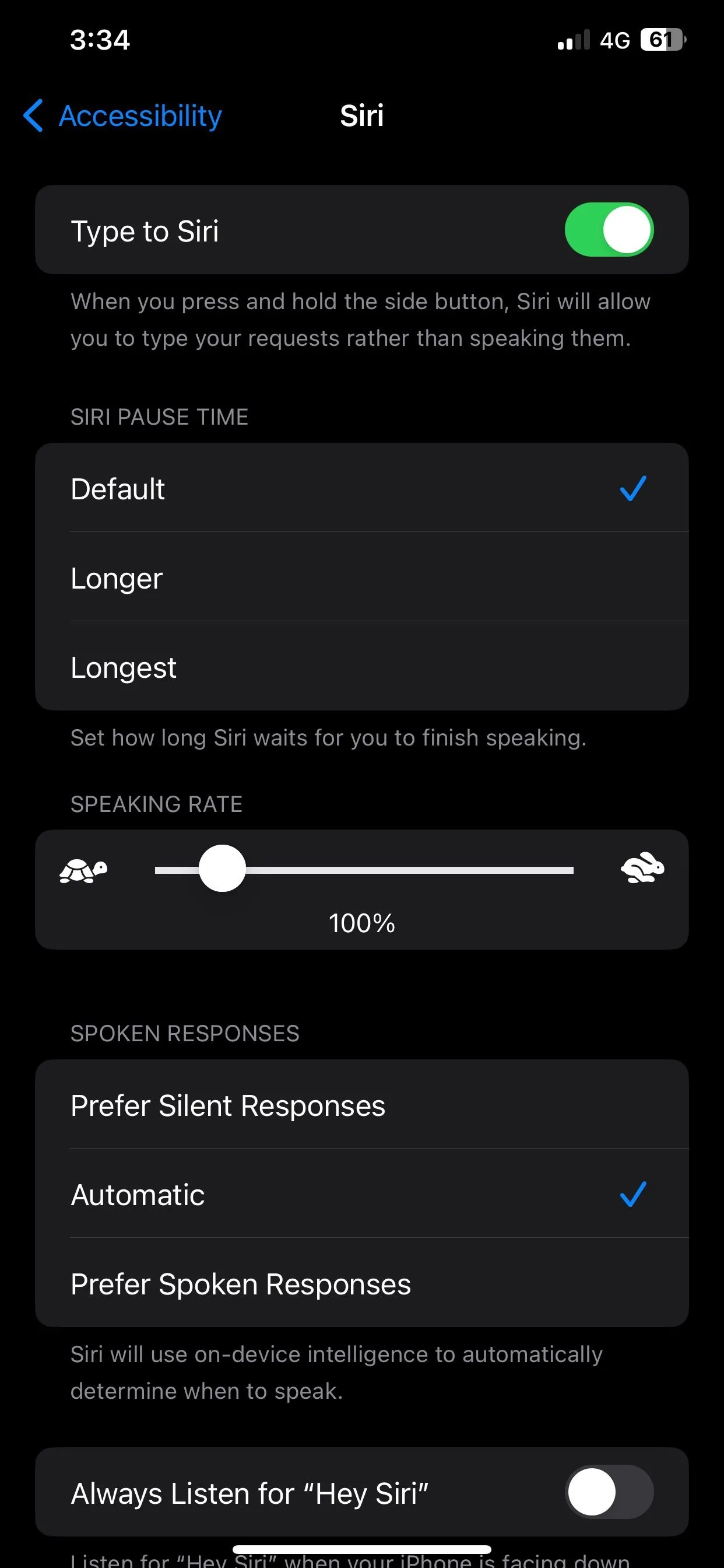 Bật tùy chọn Gõ để gọi Siri trong cài đặt Trợ năng trên iOS 17.