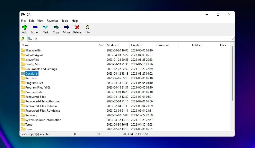 Biểu tượng ứng dụng 7-Zip, phần mềm nén và giải nén file đa định dạng, hiệu quả cho Windows.