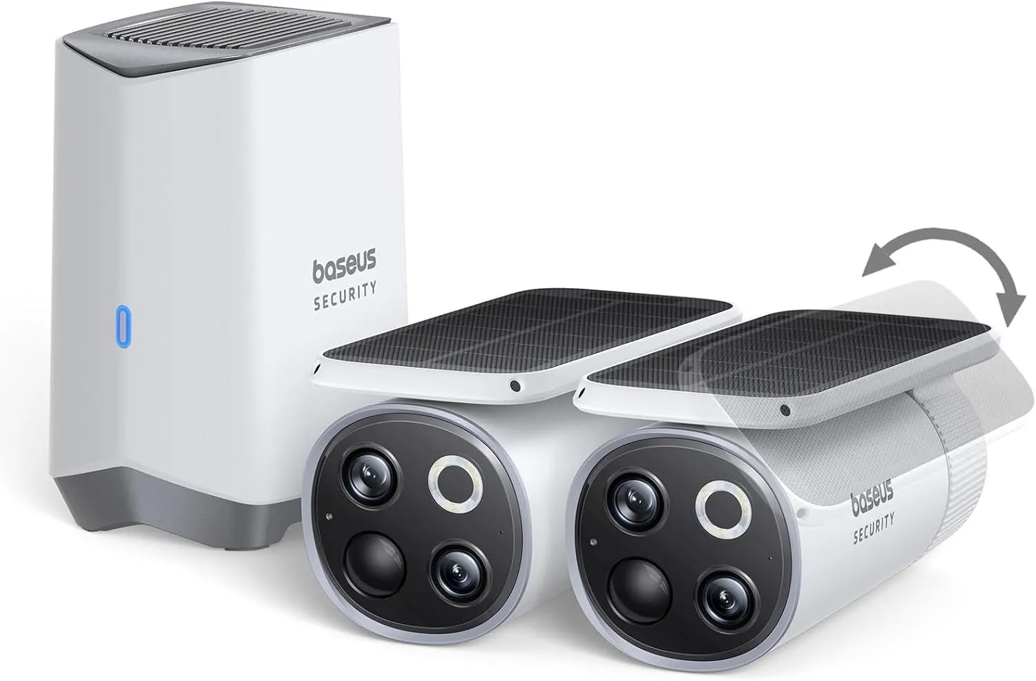 Bộ kit camera an ninh Baseus S1 Pro gồm hai camera và trạm trung tâm hiển thị trên Amazon