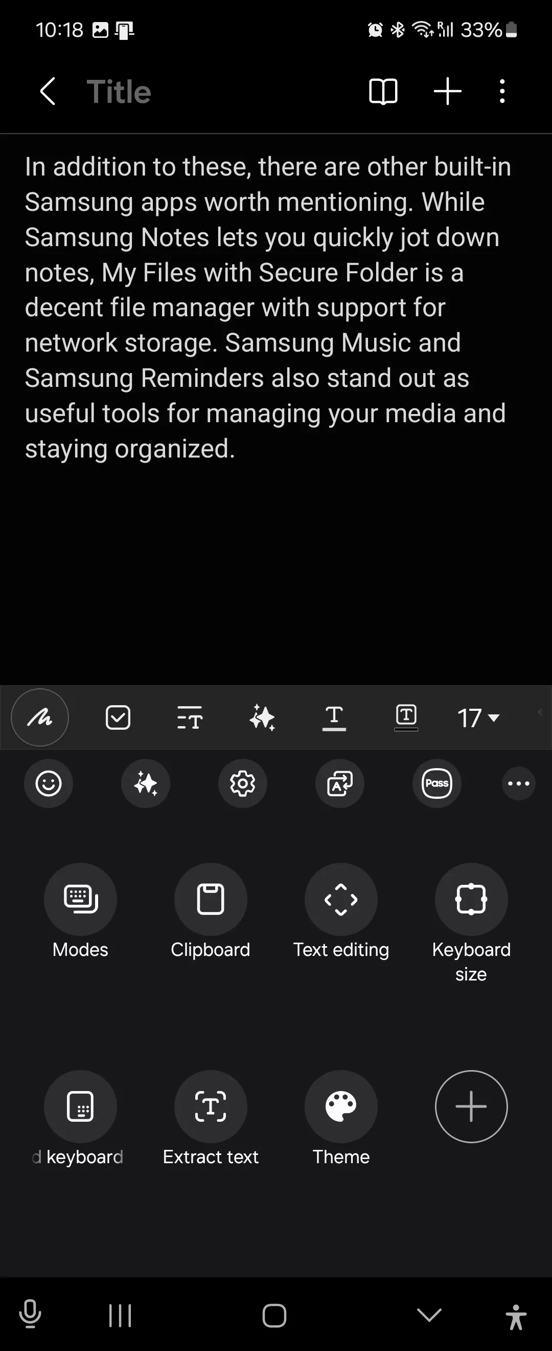 Các phím tắt tính năng trên Bàn phím Samsung