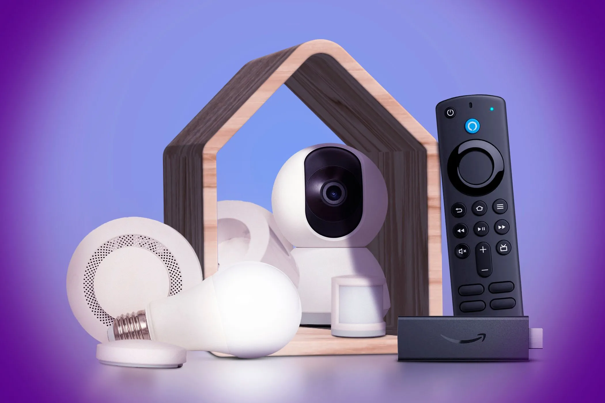 Các thiết bị nhà thông minh IoT như camera, bóng đèn, cảm biến, thiết bị stream minh họa tính năng bảo mật Wi-Fi 7 cho IoT