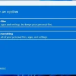 Các tùy chọn đặt lại máy tính Windows 11 khi giữ lại file cá nhân trong ứng dụng Cài đặt.