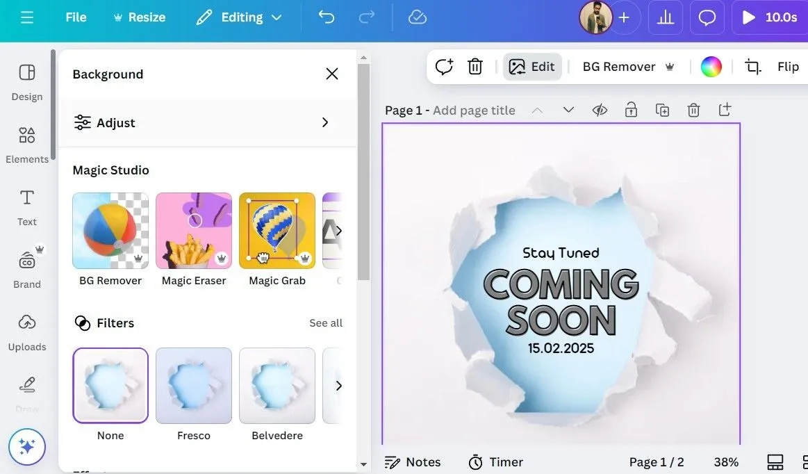 Các tùy chọn mạnh mẽ của Magic Studio trong Canva, bao gồm Magic Edit và công cụ AI