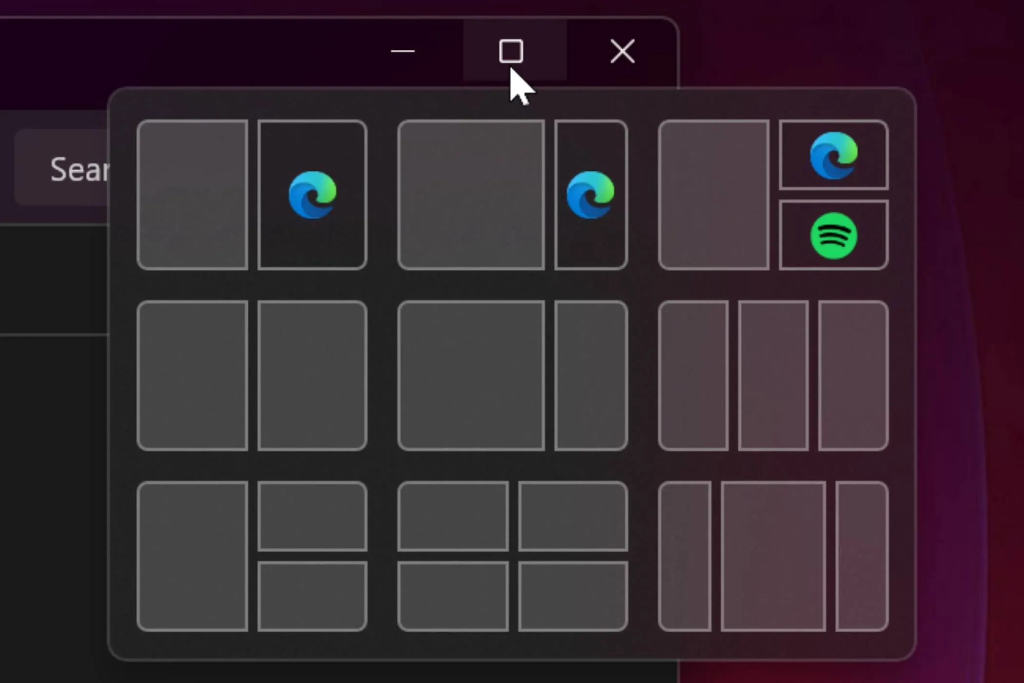 Các tùy chọn Snap Layouts đa dạng của Windows 11 giúp chia màn hình và sắp xếp cửa sổ linh hoạt