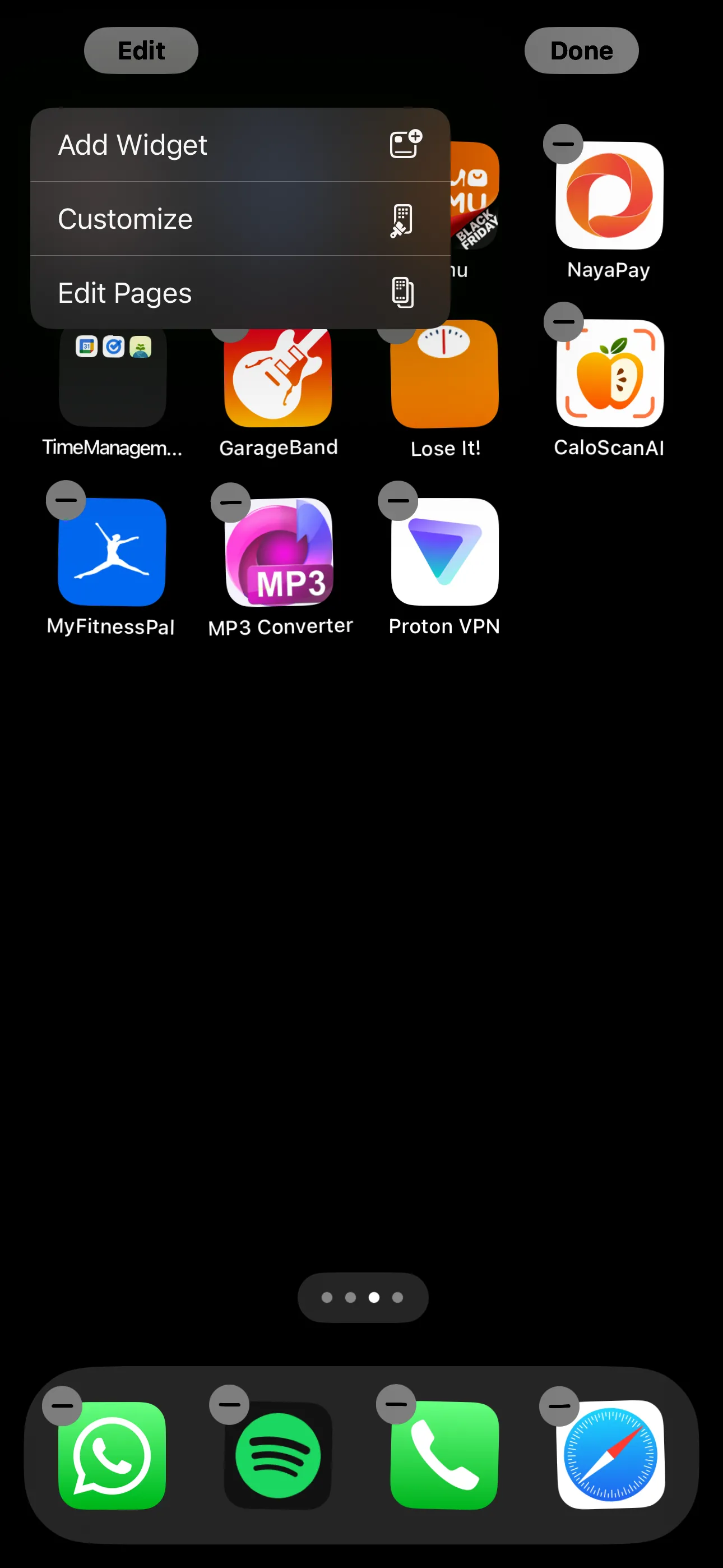 Các ứng dụng trên Màn hình chính iPhone đang rung lắc để chỉnh sửa widget