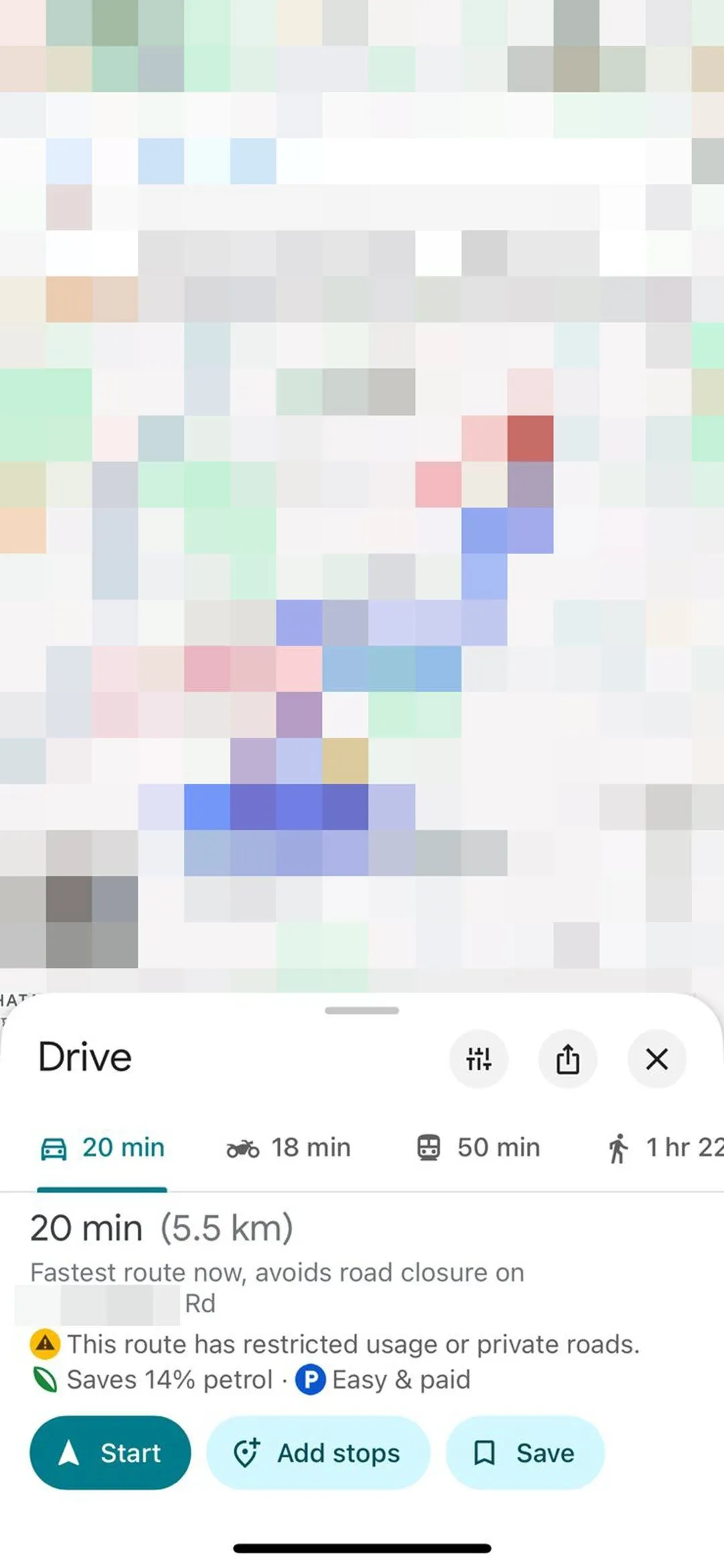 Cách Google Maps hiển thị thông tin đỗ xe trên thiết bị iOS