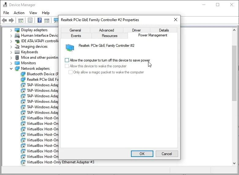 Cài đặt bộ điều hợp mạng trong Device Manager trên Windows 10