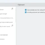 Cài đặt đồng bộ khay nhớ tạm trong ứng dụng KDE Connect trên Windows, hiển thị tùy chọn cho tính năng Clipboard Sync