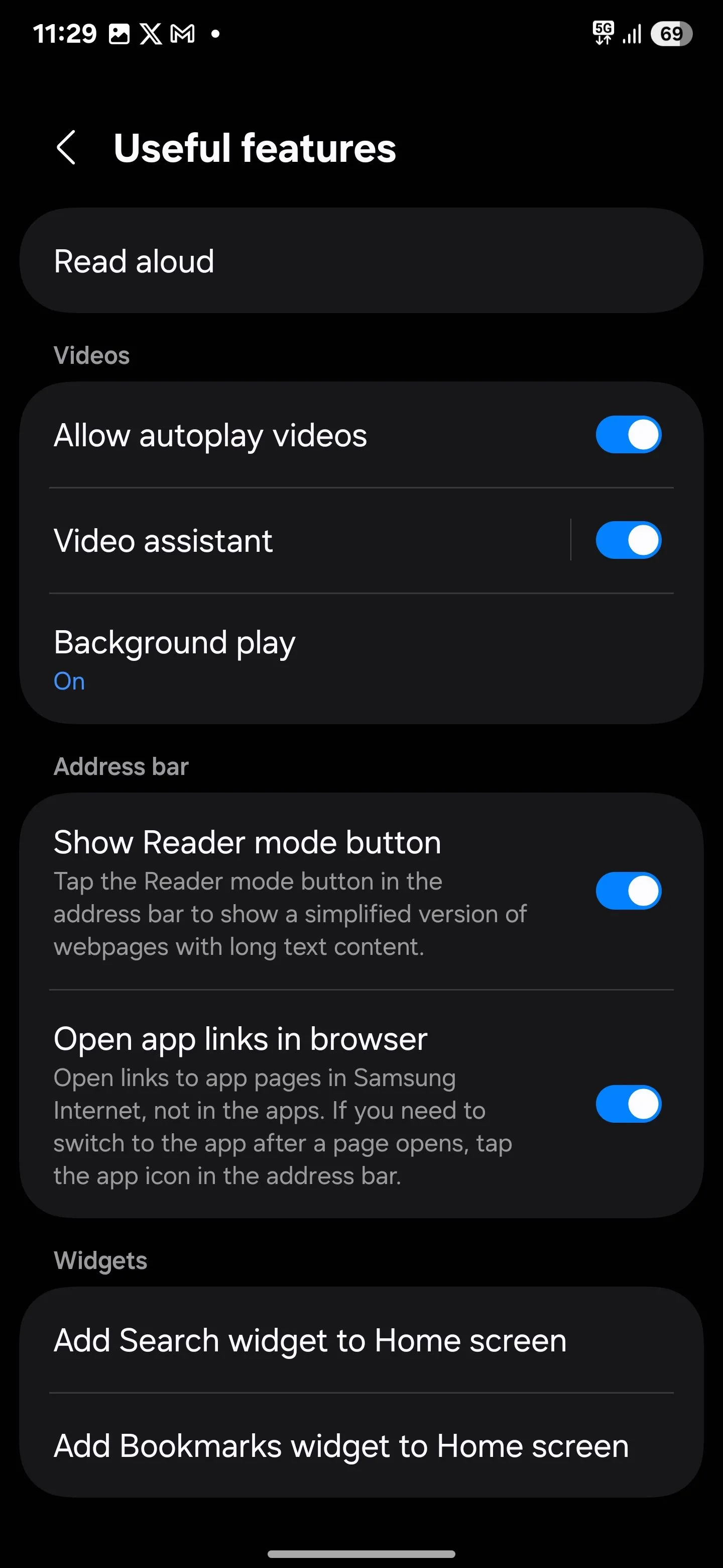 Cài đặt &quot;Phát nền&quot; (Background play) được bật trong Samsung Internet, cho phép nghe YouTube khi tắt màn hình, tiết kiệm pin Galaxy.