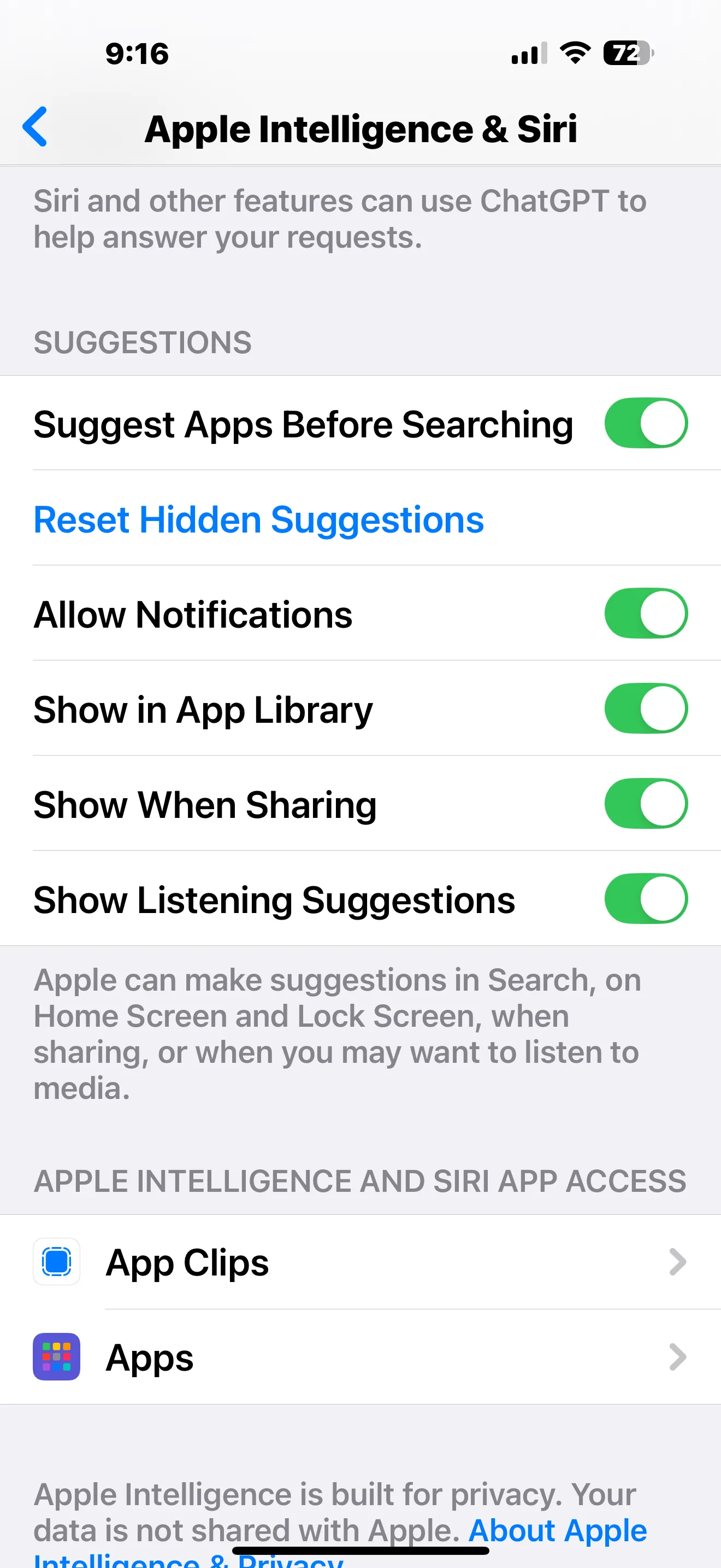 Cài đặt quyền truy cập ứng dụng của Apple Intelligence trên iPhone, cho phép người dùng kiểm soát AI chi tiết hơn.