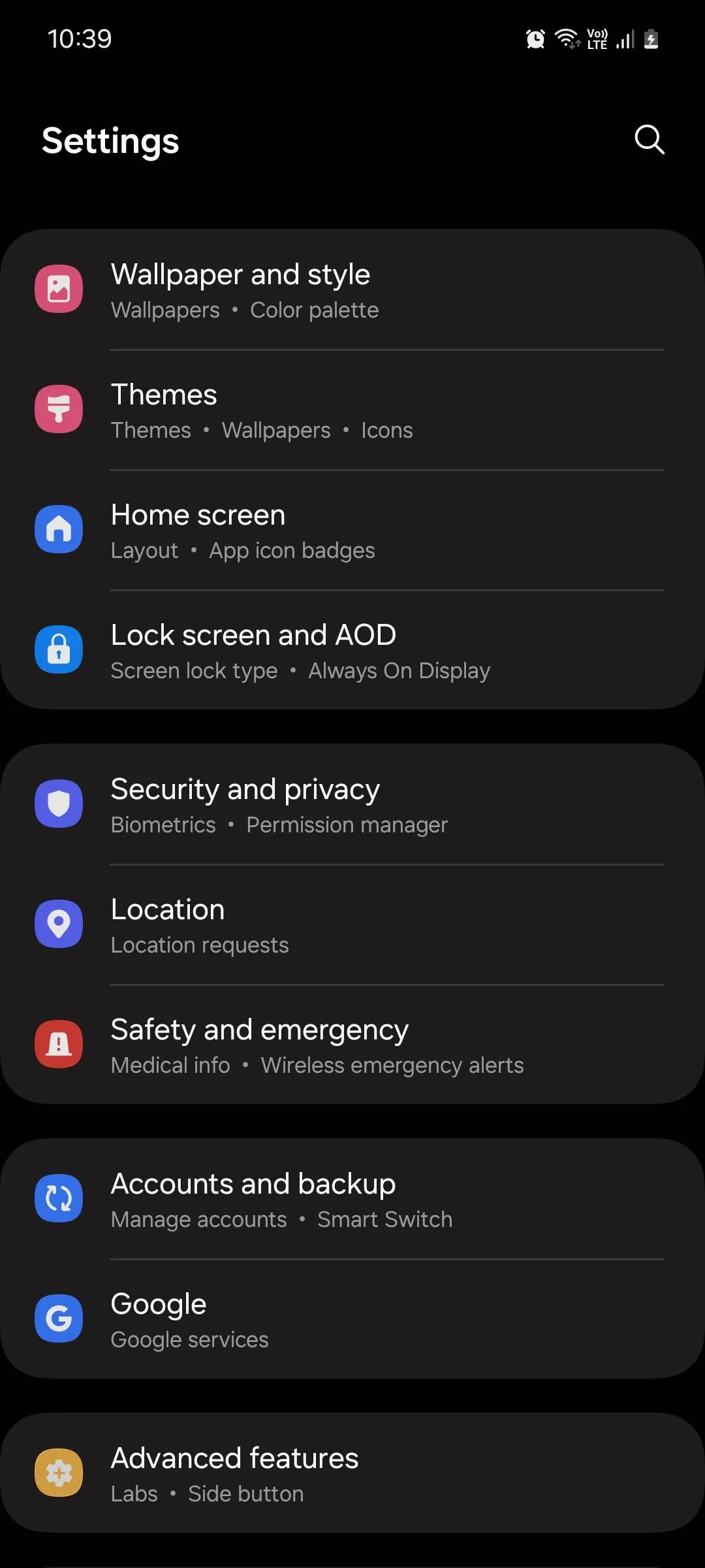 Cài đặt tính năng nâng cao (Advanced features) trên Samsung One UI