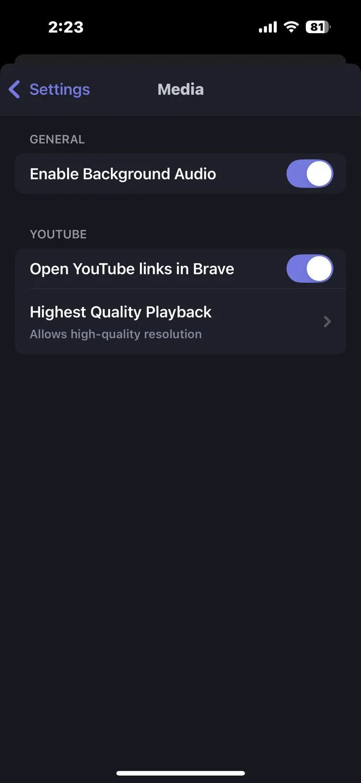 Cài đặt tính năng phát âm thanh nền cho YouTube trên Brave