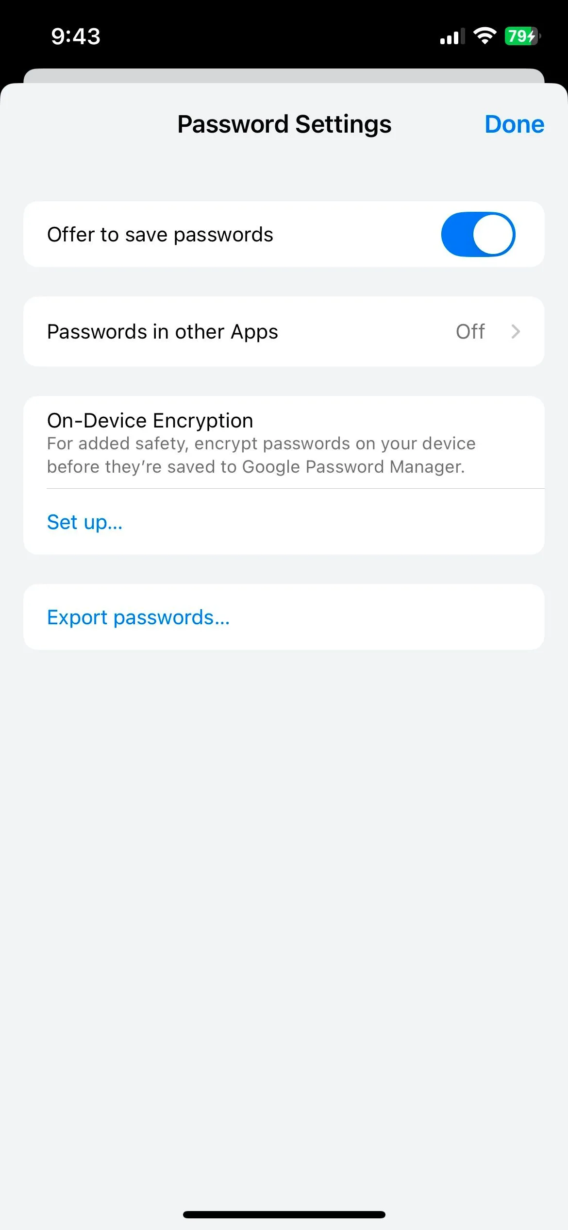Cài đặt trình quản lý mật khẩu Chrome trên iOS, cho phép truy cập và quản lý các mật khẩu đã lưu