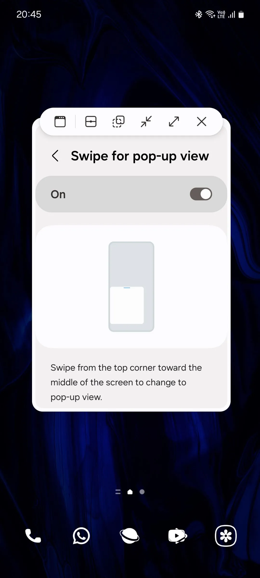 Cài đặt tùy chọn cho cửa sổ bật lên (Pop-up view) trên Samsung Galaxy