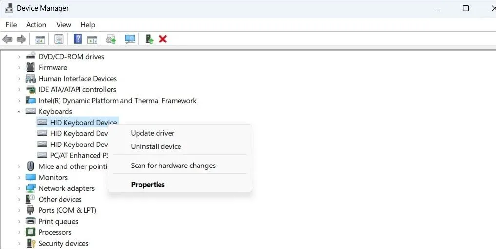 Cập nhật Driver Bàn phím trong Windows thông qua Device Manager