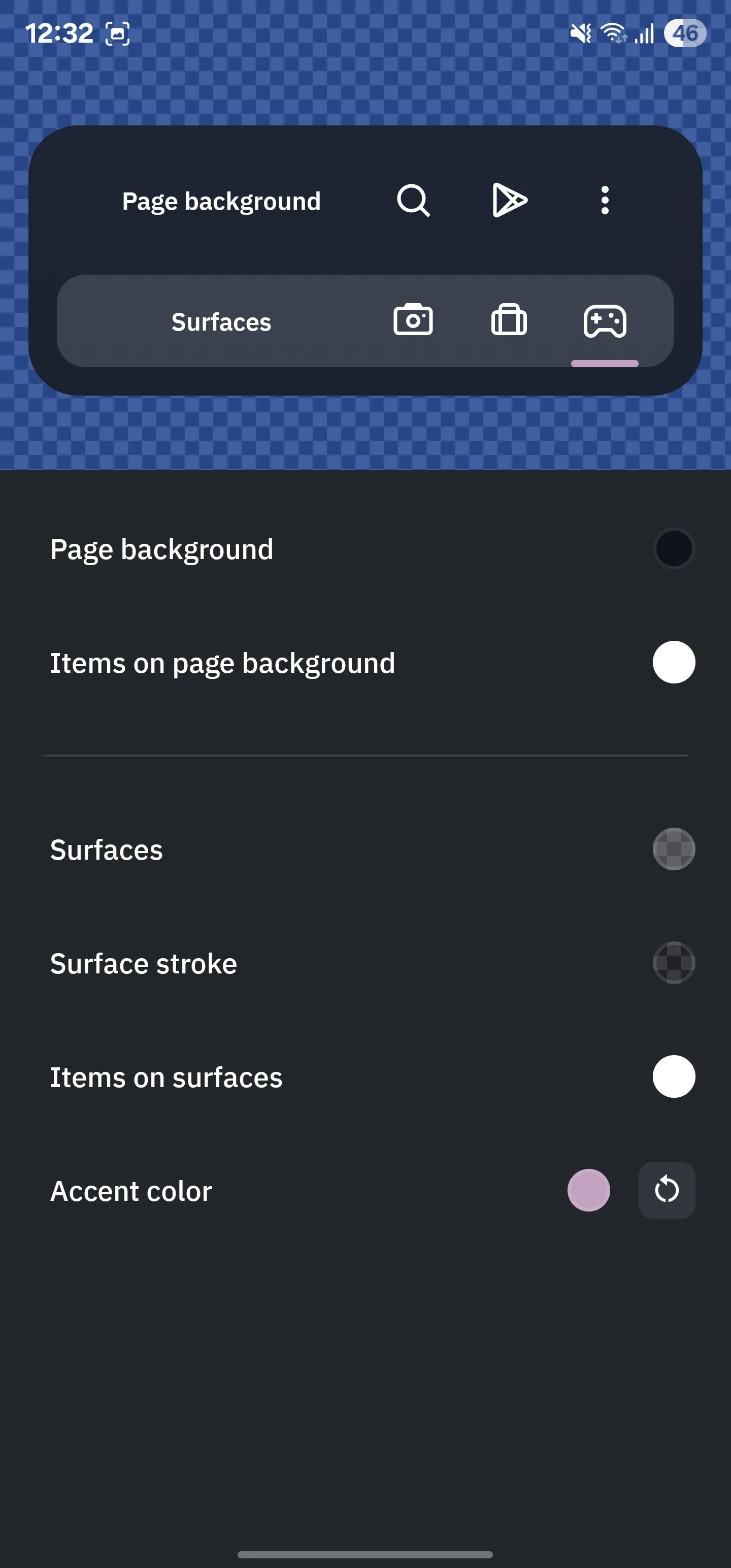 Cấu hình chủ đề môi trường trong Smart Launcher, thể hiện khả năng thích ứng màu sắc với hình nền
