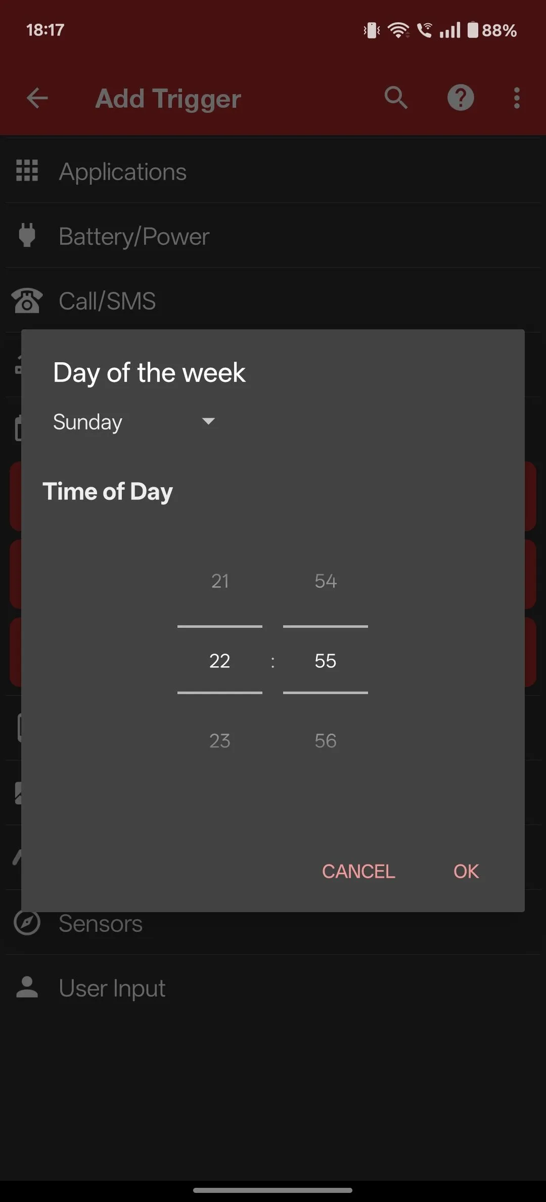 Cấu hình ngày và giờ cho kích hoạt Date/Time trong MacroDroid