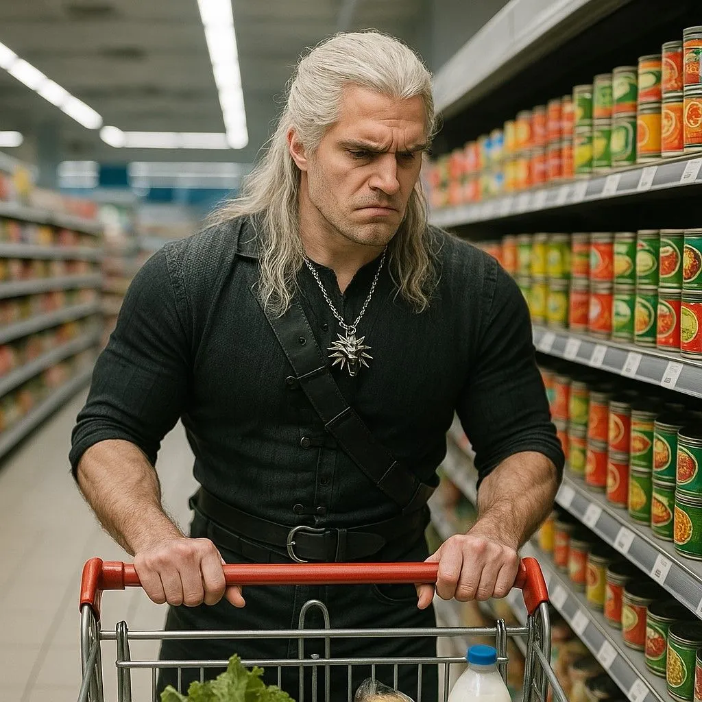ChatGPT 4o tái hiện nhân vật giống Geralt of Rivia (Henry Cavill) mua sắm siêu thực