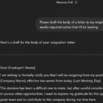 ChatGPT đang soạn thảo email mẫu