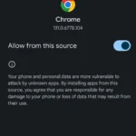 Cho phép cài đặt ứng dụng không rõ nguồn gốc từ Chrome trên Android