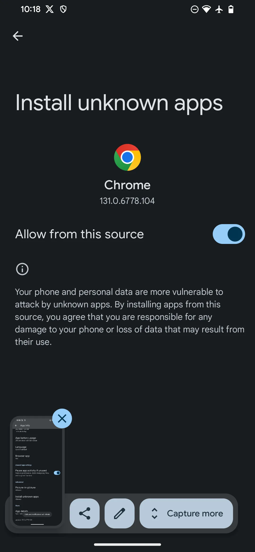 Cho phép cài đặt ứng dụng không rõ nguồn gốc từ Chrome trên Android