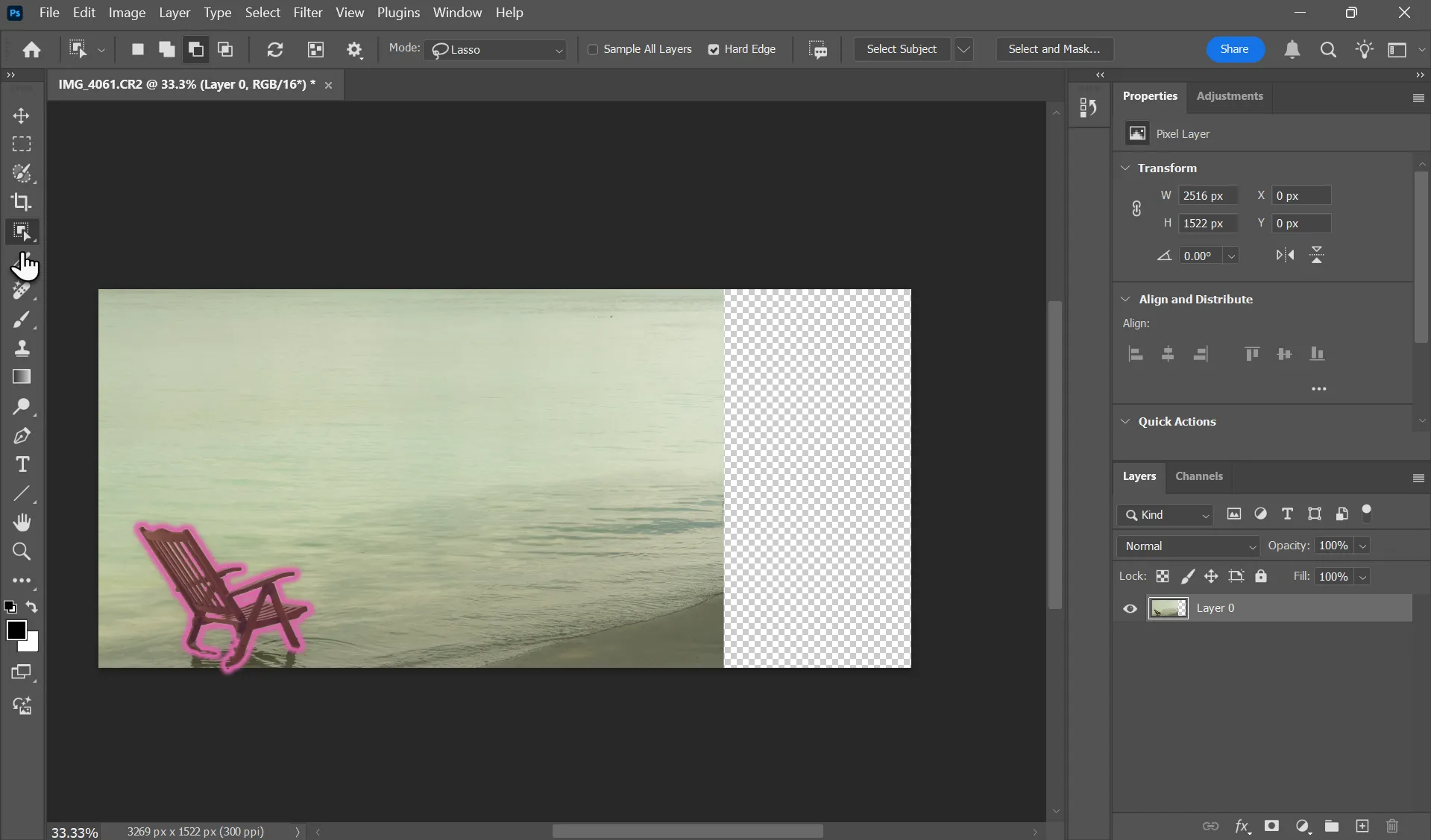 Chọn đối tượng chính trước khi áp dụng Content-Aware Scale trong Photoshop