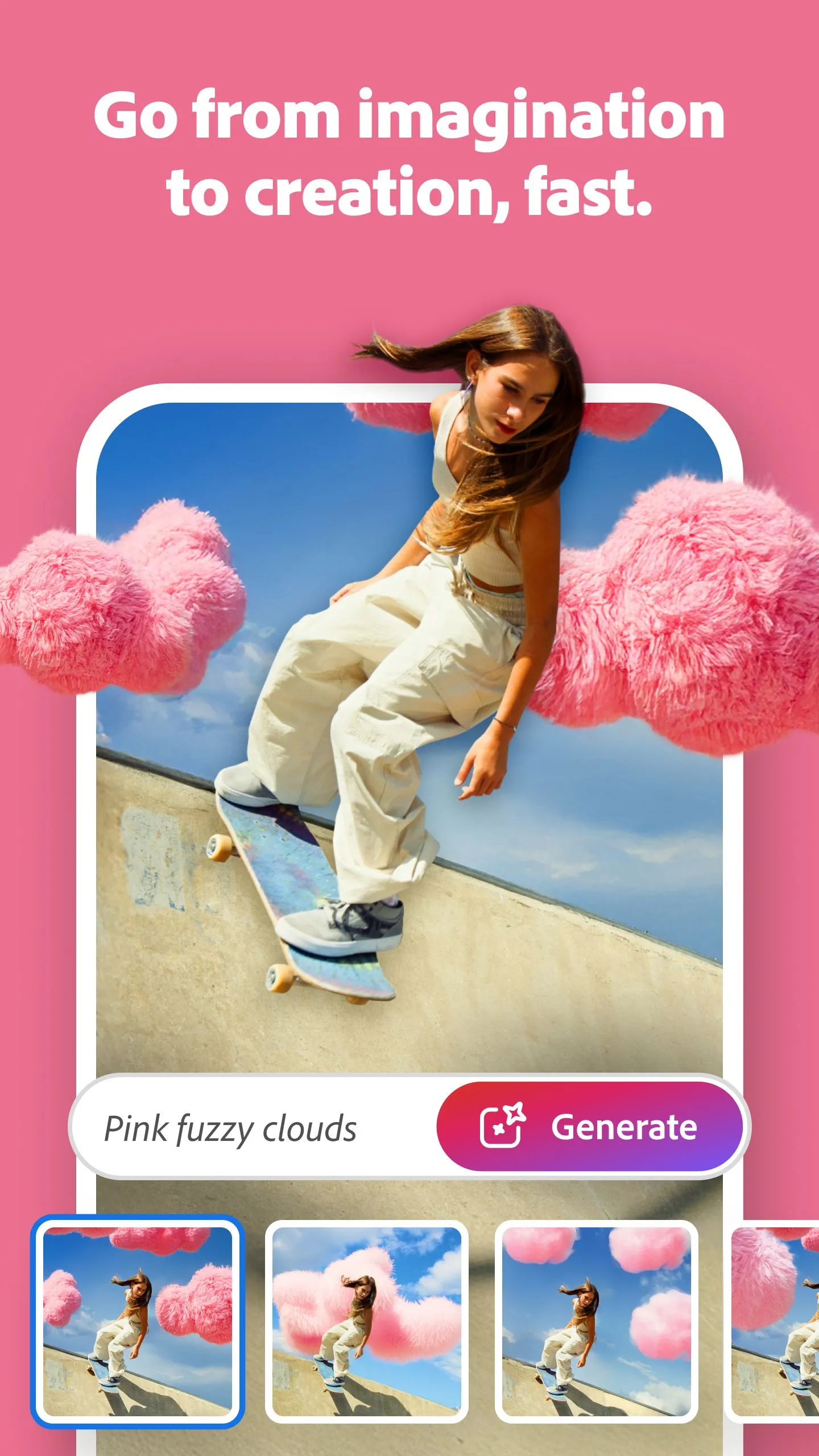 Công cụ AI tạo sinh của Photoshop Mobile, minh họa khả năng mở rộng hoặc bổ sung chi tiết ảnh bằng trí tuệ nhân tạo.