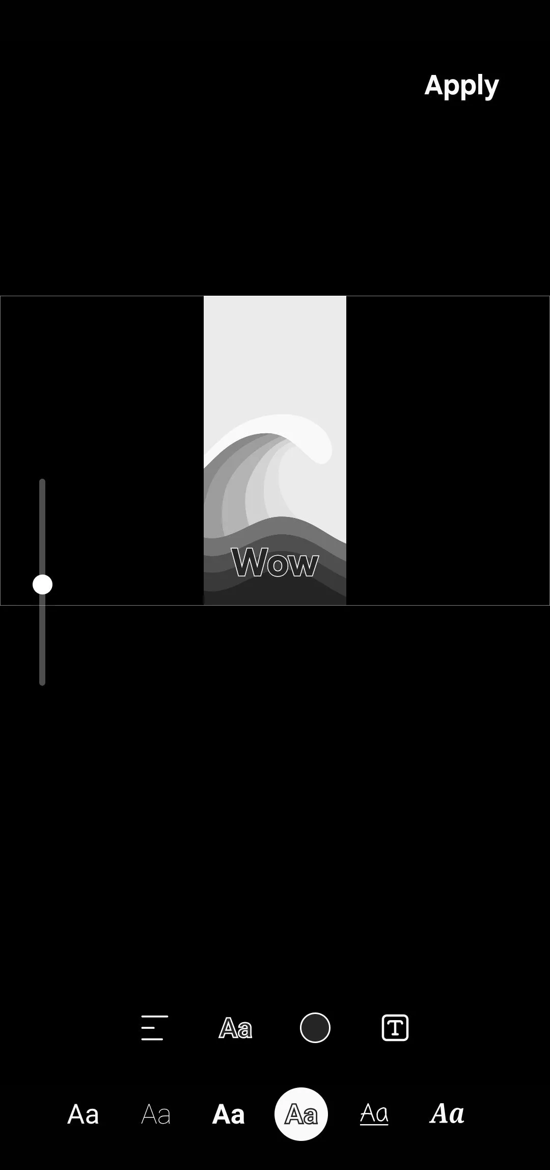 Công cụ thêm văn bản vào video trong ứng dụng Samsung Studio, cho phép tùy chỉnh phông chữ và màu sắc.