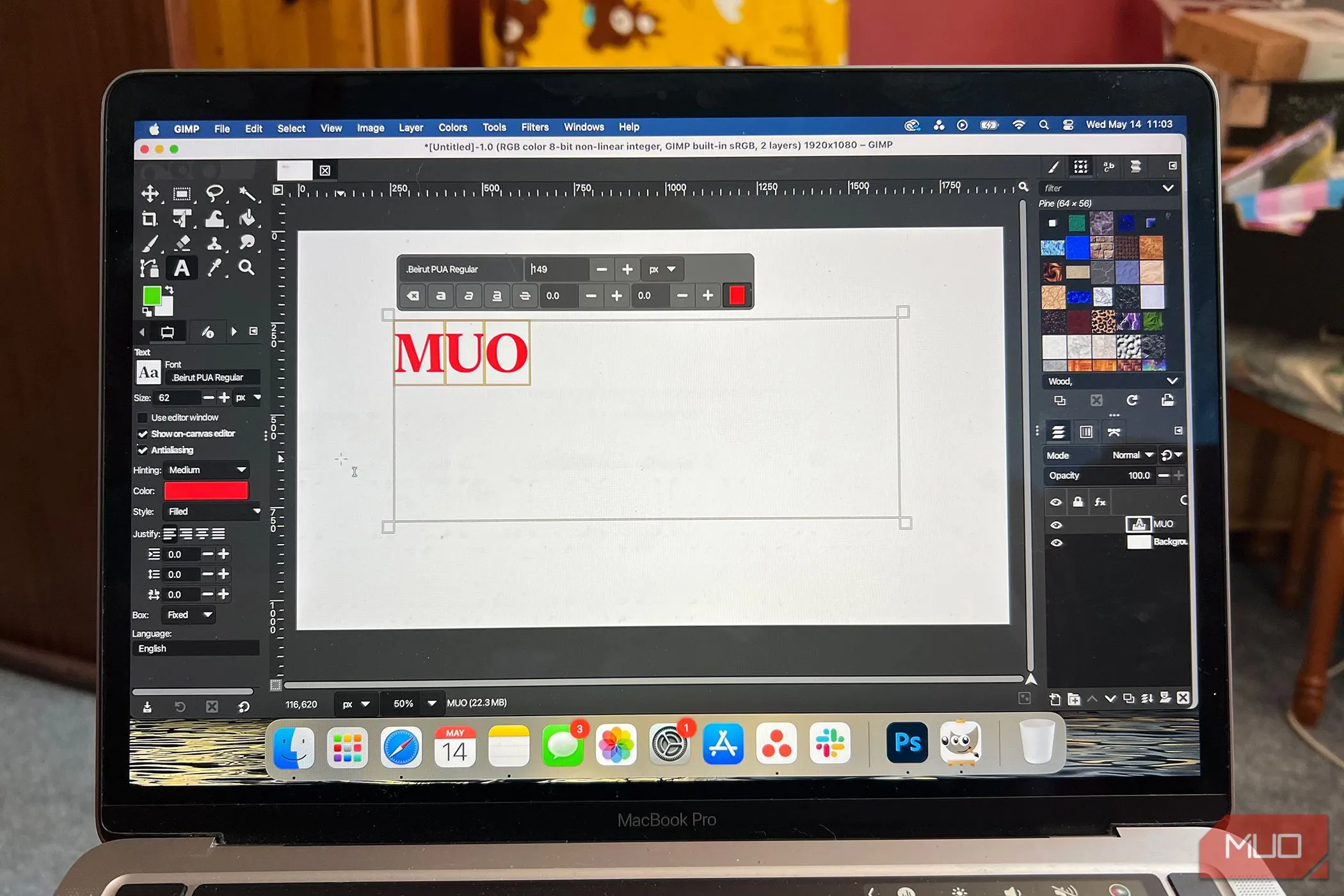 Công cụ văn bản của GIMP cho phép chỉnh sửa và định dạng linh hoạt