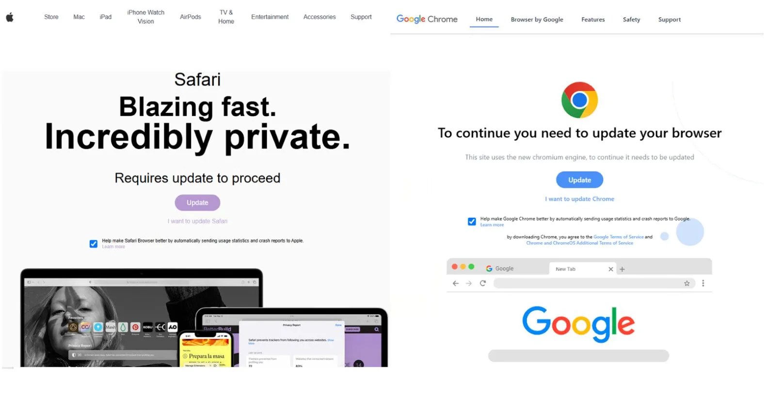 Cửa sổ bật lên giả mạo của FrigidStealer yêu cầu cập nhật Safari.