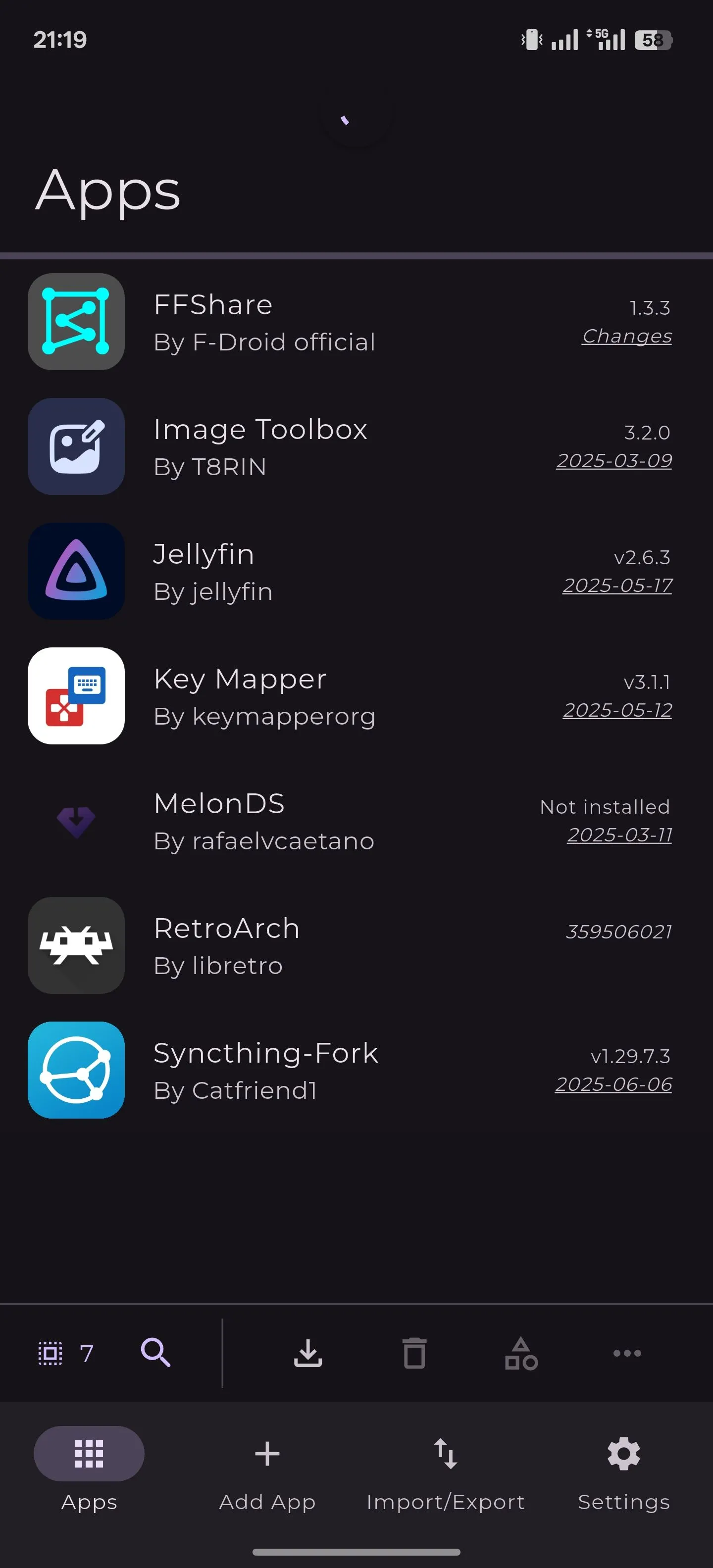 Danh sách các ứng dụng được thêm vào Obtainium trên Android để cập nhật tự động