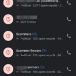 Danh sách cuộc gọi bị Truecaller xác định là rác và lừa đảo