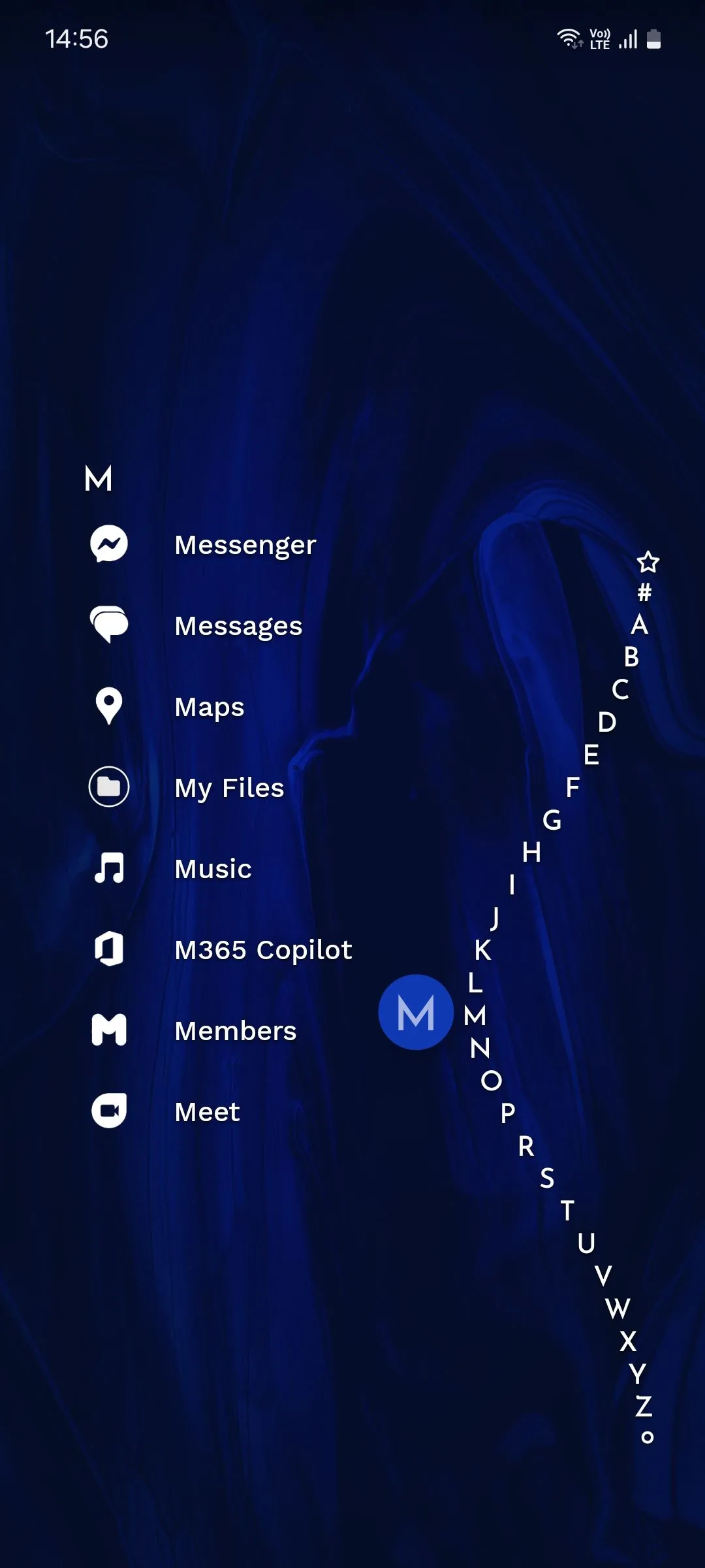 Danh sách ứng dụng và giao diện tối giản của Niagara Launcher