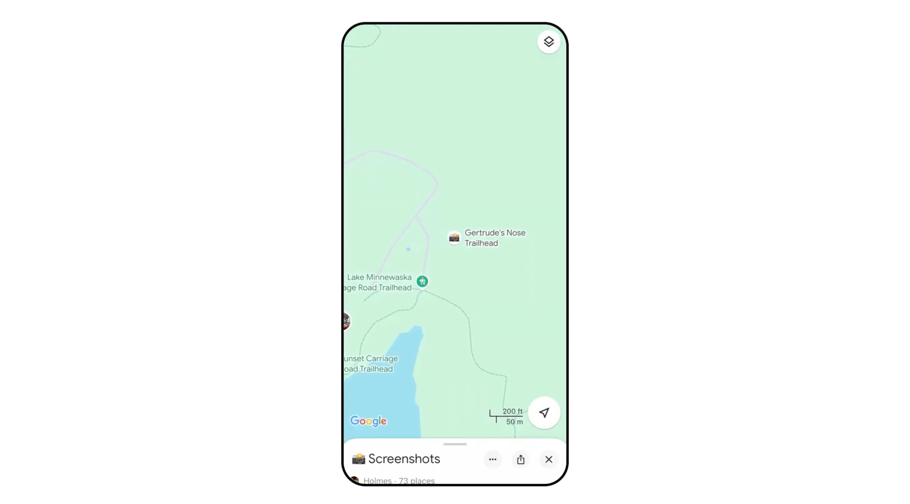 Địa điểm Gertrude Nose Trailhead hiển thị trên Google Maps với biểu tượng máy ảnh và thông tin vị trí từ ảnh chụp màn hình