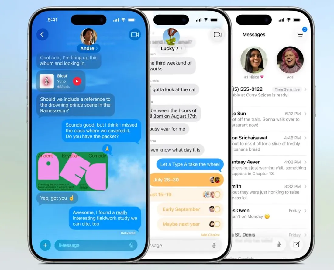 Điểm nổi bật của các tính năng mới trong ứng dụng Tin nhắn của iOS 26, bao gồm thăm dò ý kiến và dịch thuật