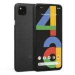 Điện thoại Google Pixel 4a nhìn từ mặt trước và mặt sau