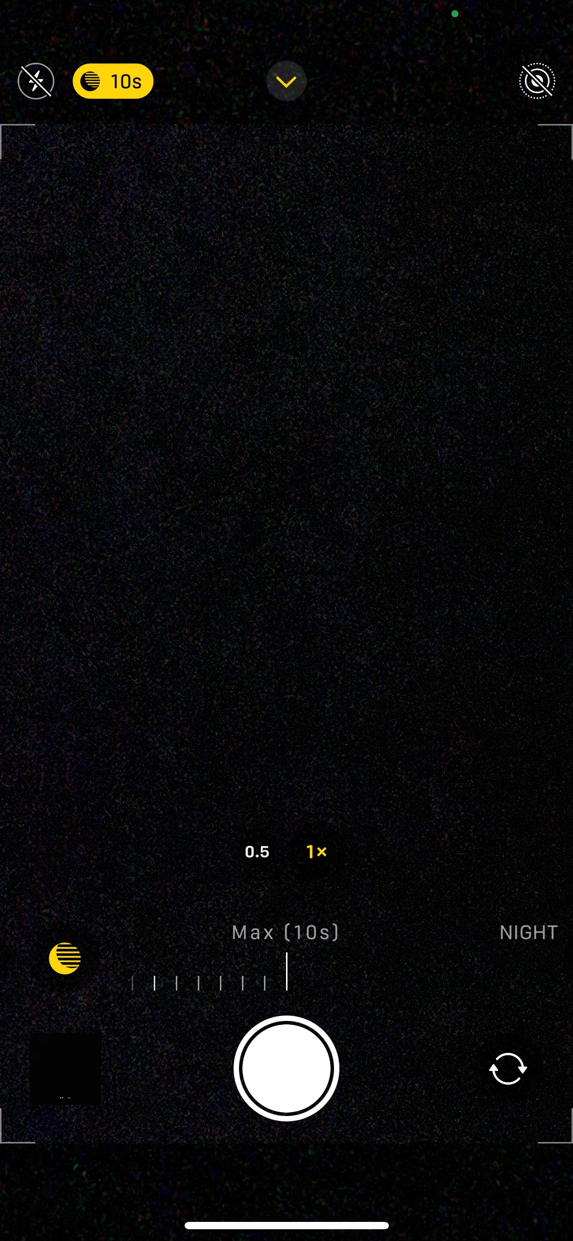 Điều chỉnh thanh trượt thời gian chụp Night Mode trên ứng dụng camera iPhone