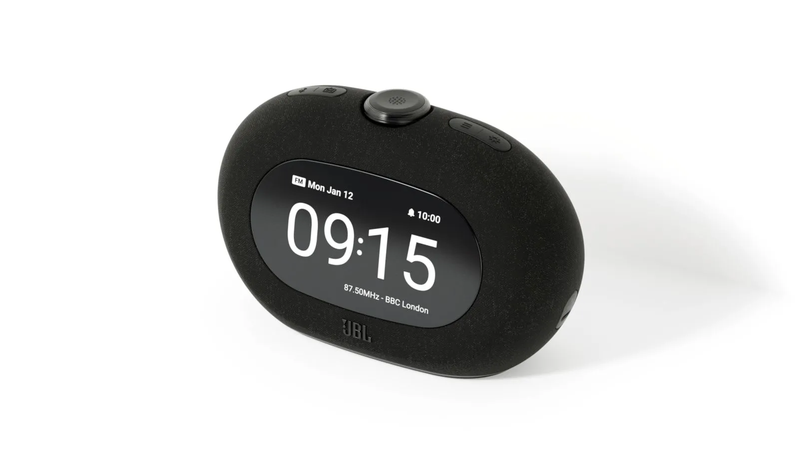 Đồng hồ báo thức kiêm loa Bluetooth JBL Horizon 3 màu đen với màn hình hiển thị lớn