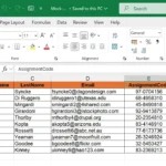 Dữ liệu mẫu trong bảng tính Excel được tổ chức khoa học để chuẩn bị cho quá trình trộn thư (Mail Merge)