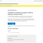 Email cảnh báo Microsoft Entra ID không hoạt động yêu cầu mua hàng