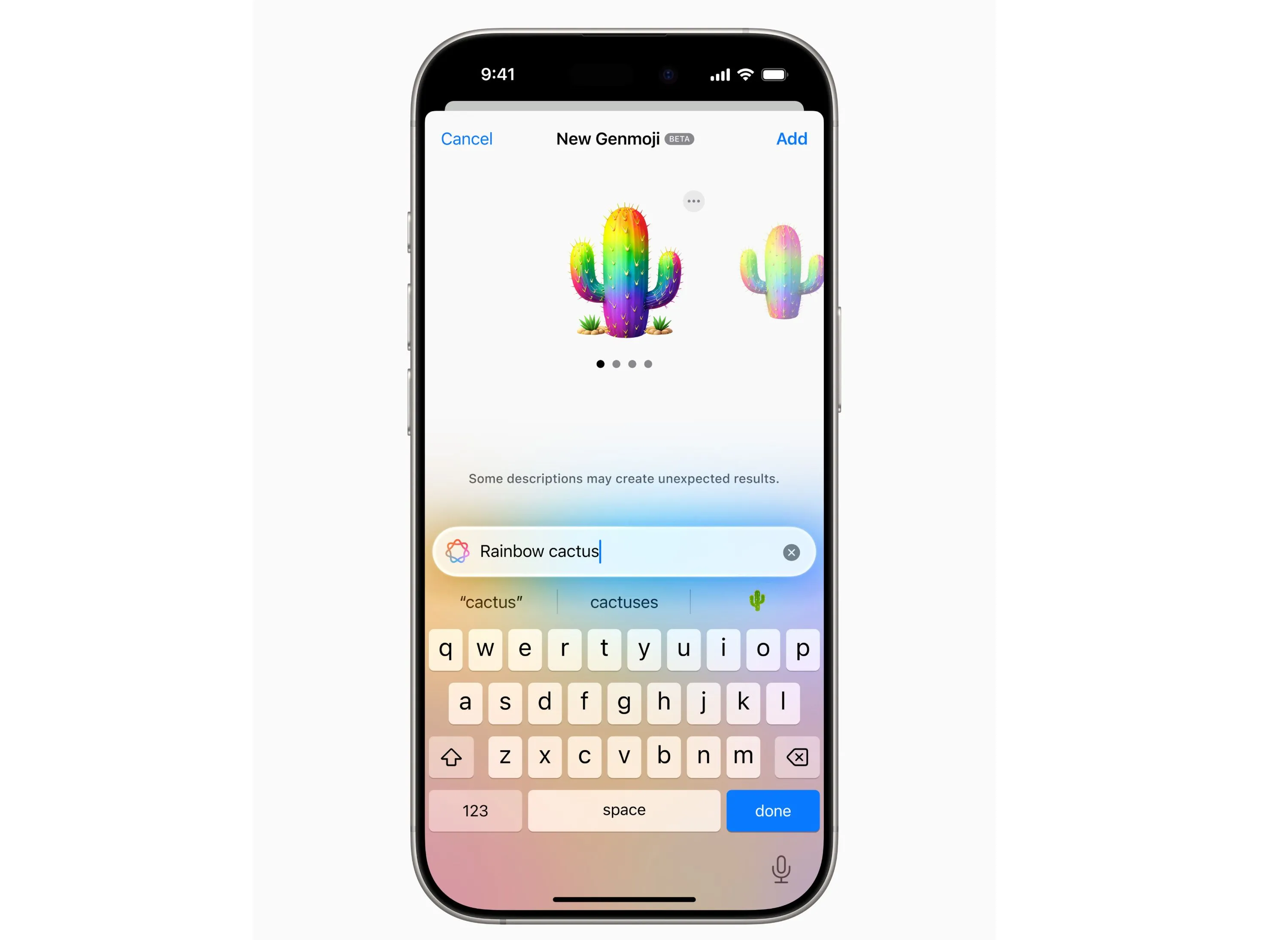 Emoji Genmoji được tạo trong bản cập nhật iOS 18.2, minh họa khả năng AI mới của Apple