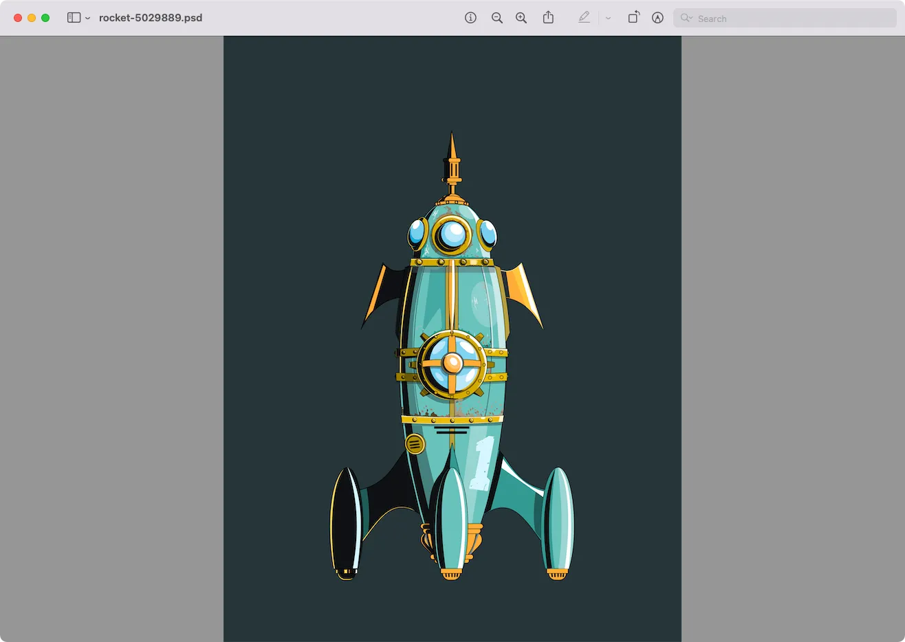 File PSD được mở bằng ứng dụng Preview mặc định trên macOS