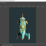 File PSD được mở trong giao diện phần mềm chỉnh sửa ảnh GIMP