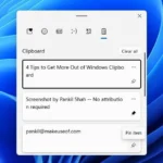 Ghim tùy chọn mục vào lịch sử Clipboard trong Windows 11