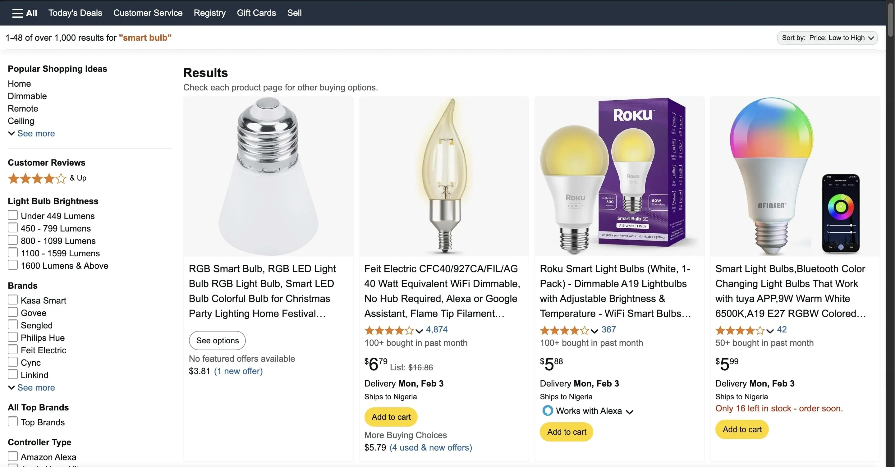 Giá bóng đèn thông minh giá rẻ trên Amazon và sự hấp dẫn ban đầu
