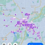 Giao diện bản đồ ứng dụng Zillow hiển thị các căn hộ cho thuê và thông tin giá cả tại khu vực tìm kiếm