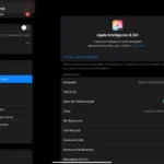 Giao diện cài đặt Apple Intelligence và Siri trên iPad sau khi cập nhật