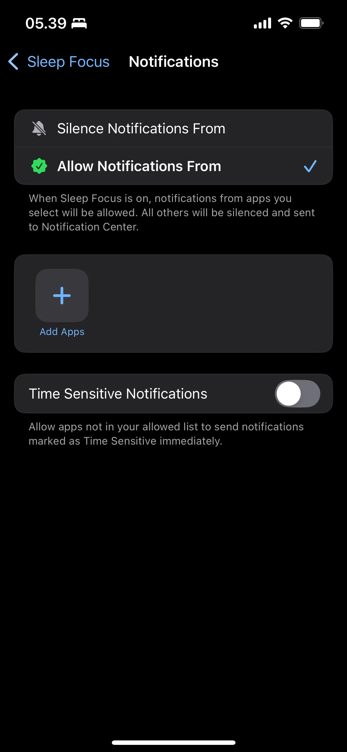 Giao diện cài đặt Chế độ ngủ (Sleep Mode) trên iPhone.