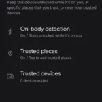 Giao diện cài đặt Extend Unlock (Smart Lock) trên điện thoại Android
